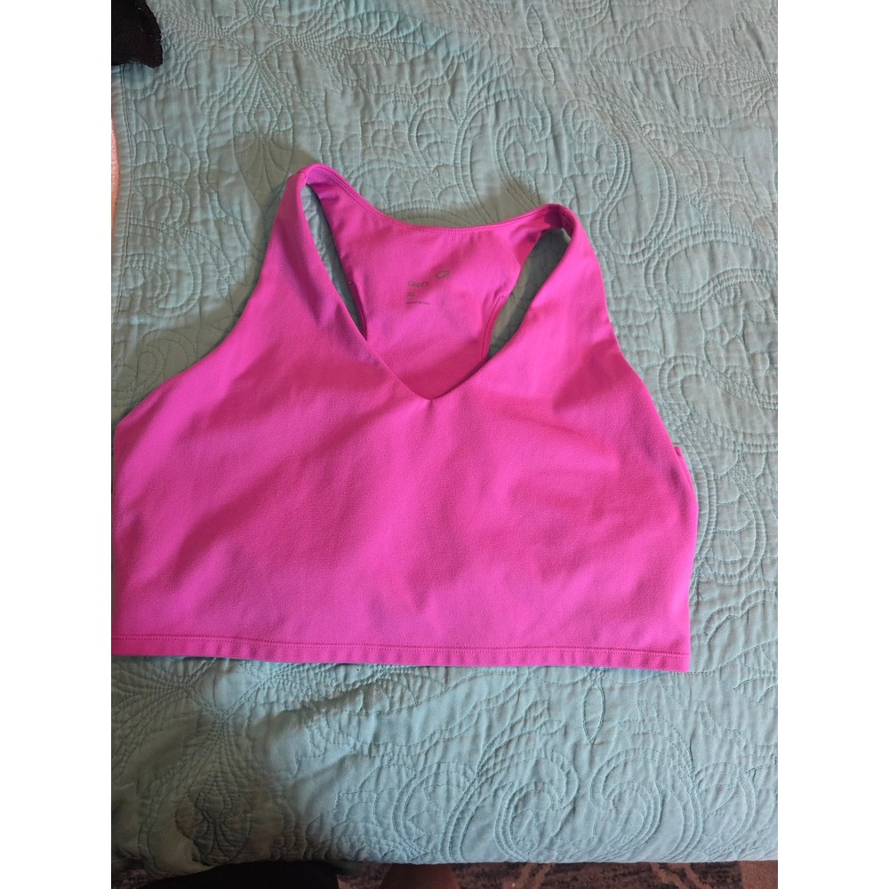 GapFit Womens Magenta Pink Racerback Sports Bra V-Neck XL GF005242